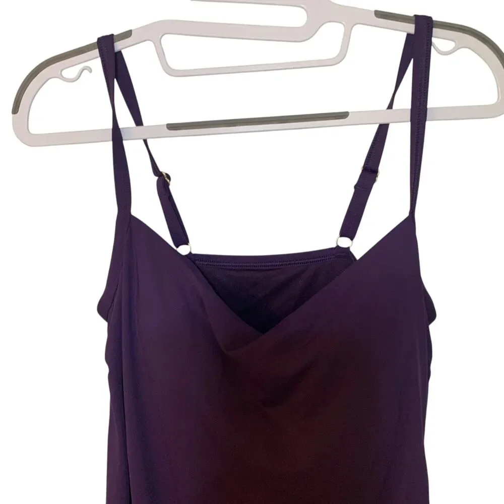 Lands End Purple Sweetheart Swim Dress One Piece Adjustable Straps 12L Beach